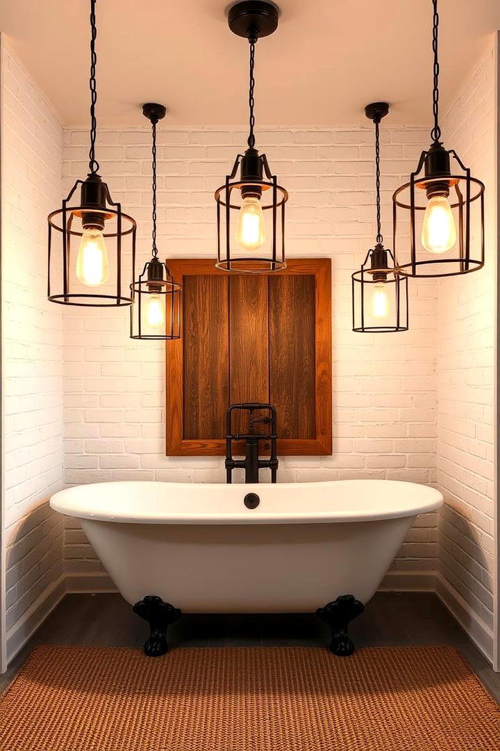 Rustic Pendant Lighting - 21 Country Bathroom Ideas