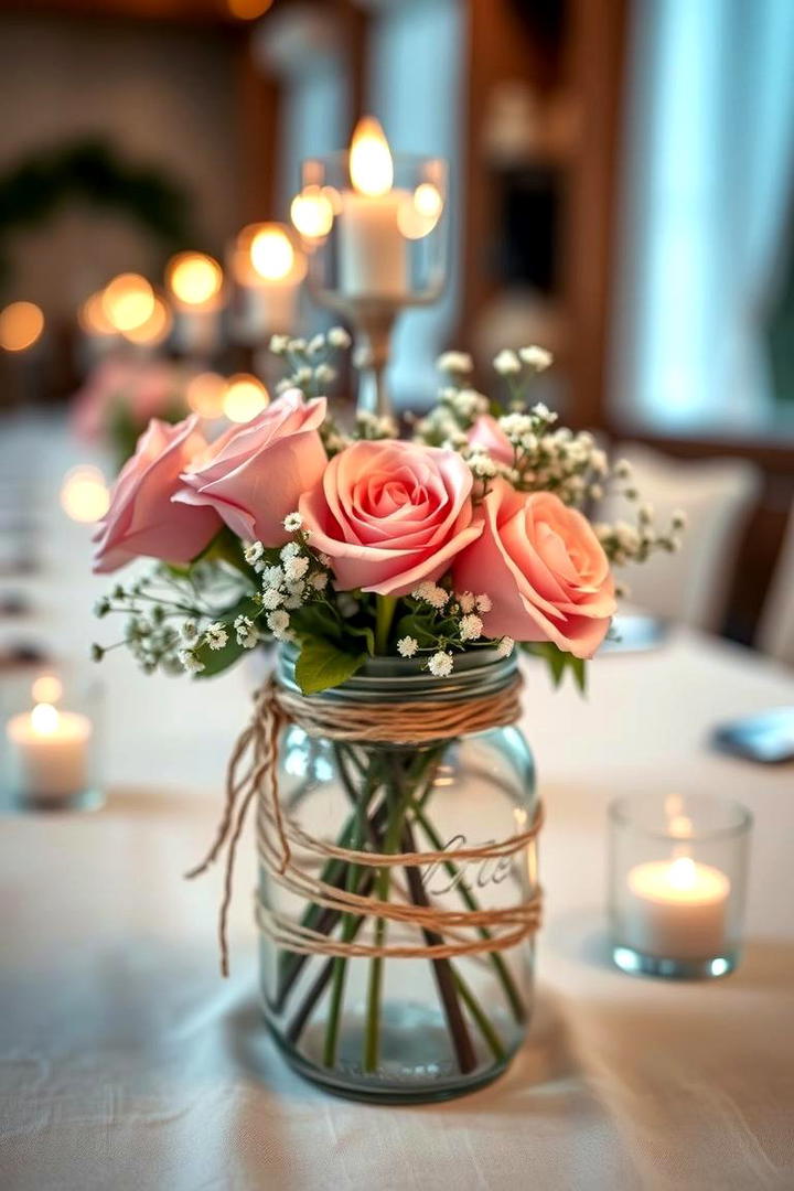 Rustic Romance Ambience - 30 Mason Jar Centerpiece Ideas