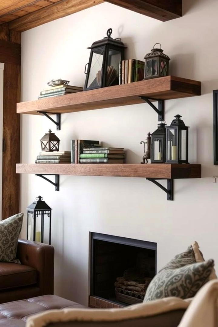 Rustic Shelving Displays - 21 Rustic Living Room Ideas