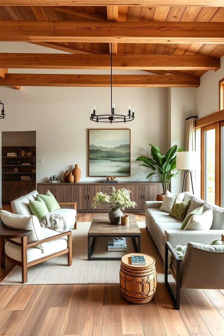 Rustic Simplicity and Sage Elegance - 30 Rustic Sage Green Living Room Ideas