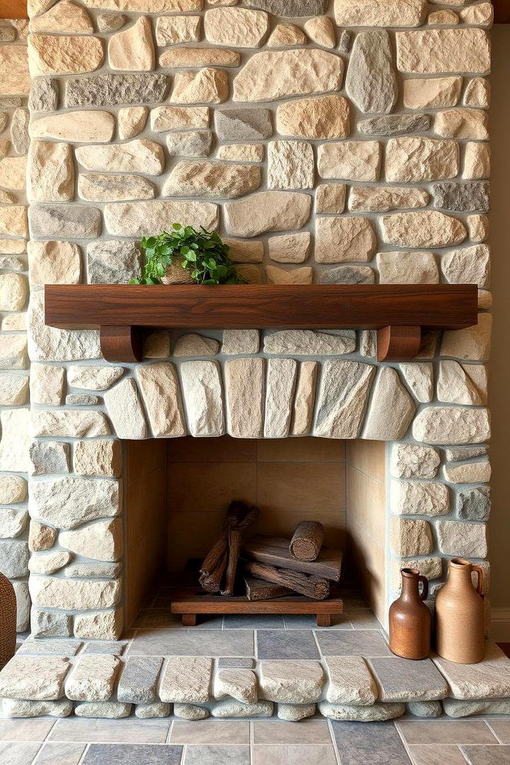 Rustic Stone Charm - 21 Fireplace Tile Ideas