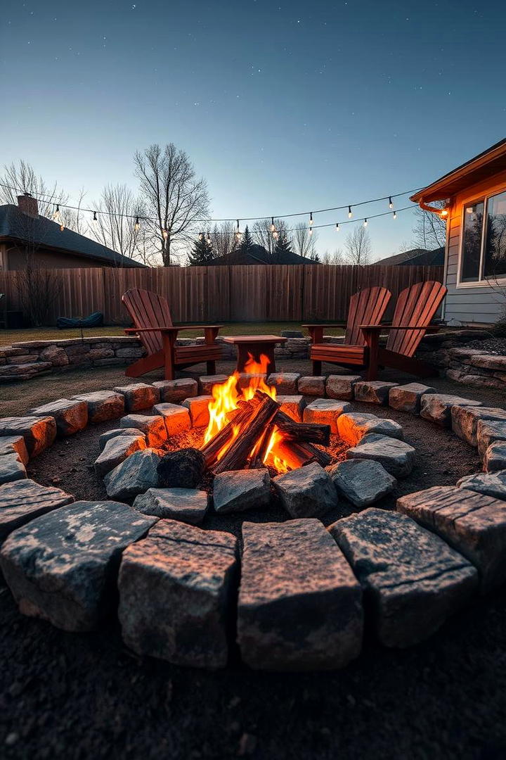 Rustic Stone Circle Fire Pit - 30 Stone Fire Pit Ideas