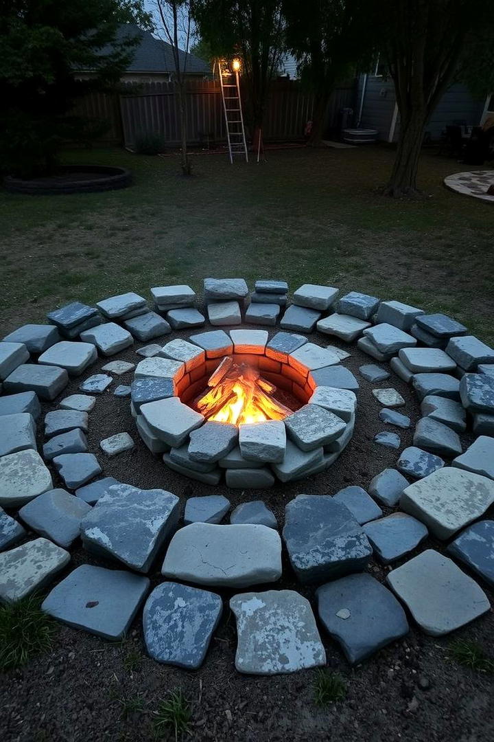 Rustic Stone Circle Fire Pit - 30 Rustic Fire Pit Ideas