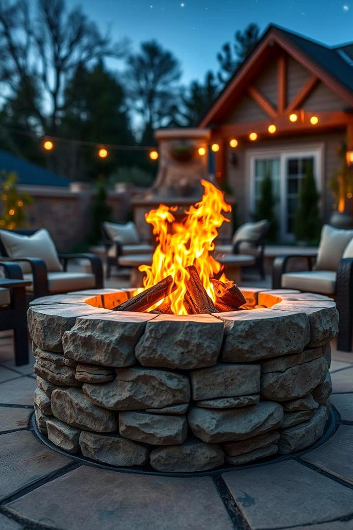 Rustic Stone Haven - 21 Fire Pit Ideas