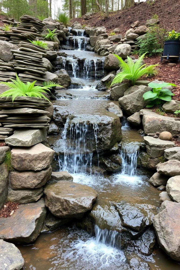 Rustic Stone Waterfall - 21 Water Feature Ideas