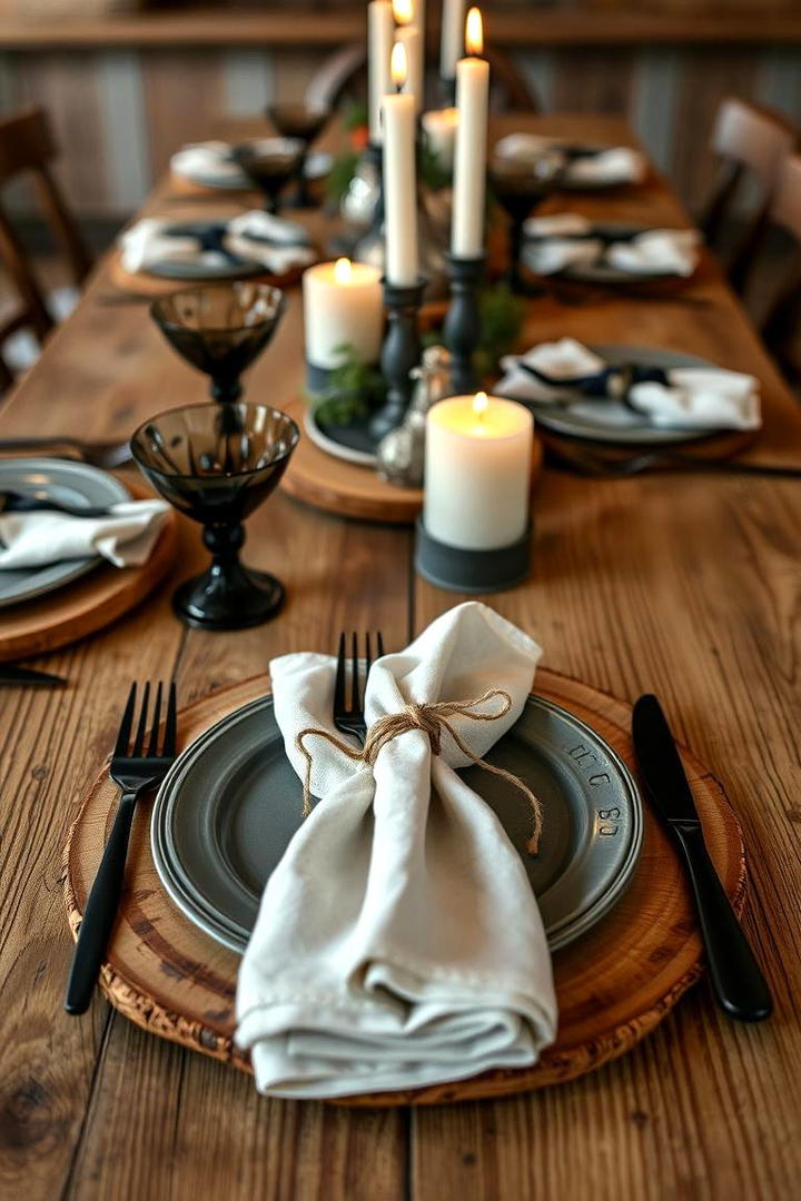 Rustic Table Setting - 30 Friendsgiving Decor Ideas