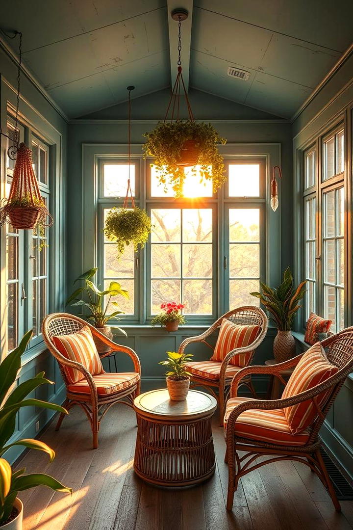 Rustic Teal and Orange Sunroom Retreat - 30 Teal and Orange Color Scheme for Your Rooms