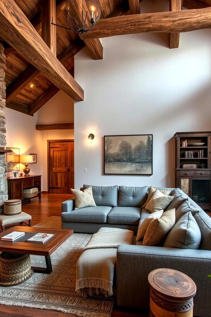 Rustic Timber Accents - 30 Exposed Beam Living Room Ideas