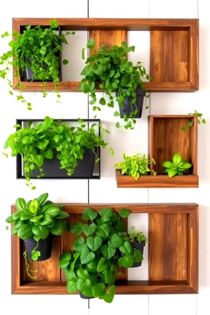 Rustic Wall Mounted Planters - 21 Farmhouse Wall Decor Ideas