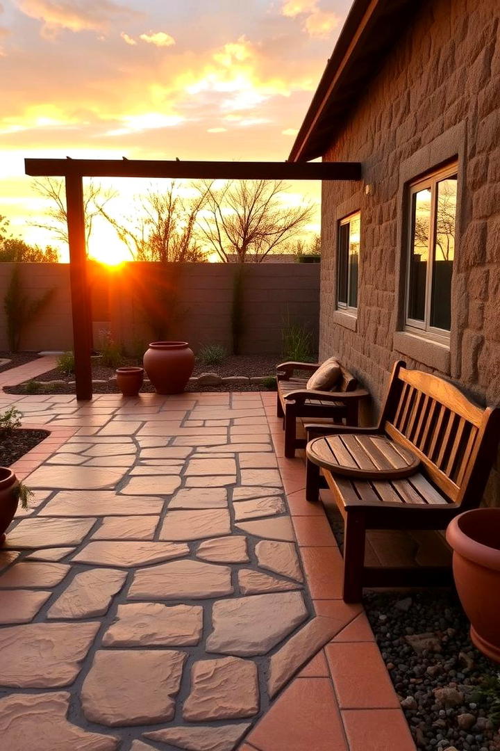 Rustic Warmth and Charm - 21 Stamped Concrete Patio Ideas