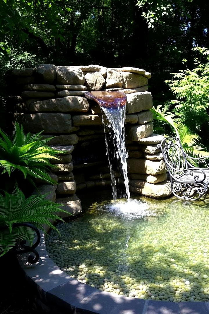 Rustic Water Feature - 30 Rustic Patio Ideas