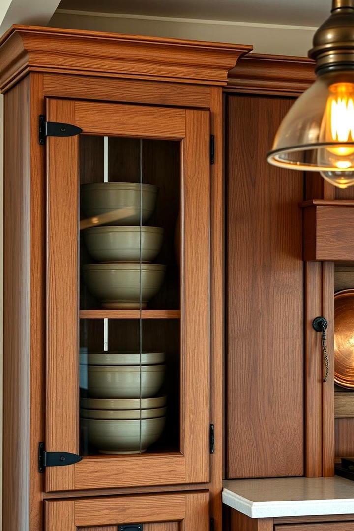 Rustic Wood Accent Cabinets - 30 Corner Cabinet Ideas