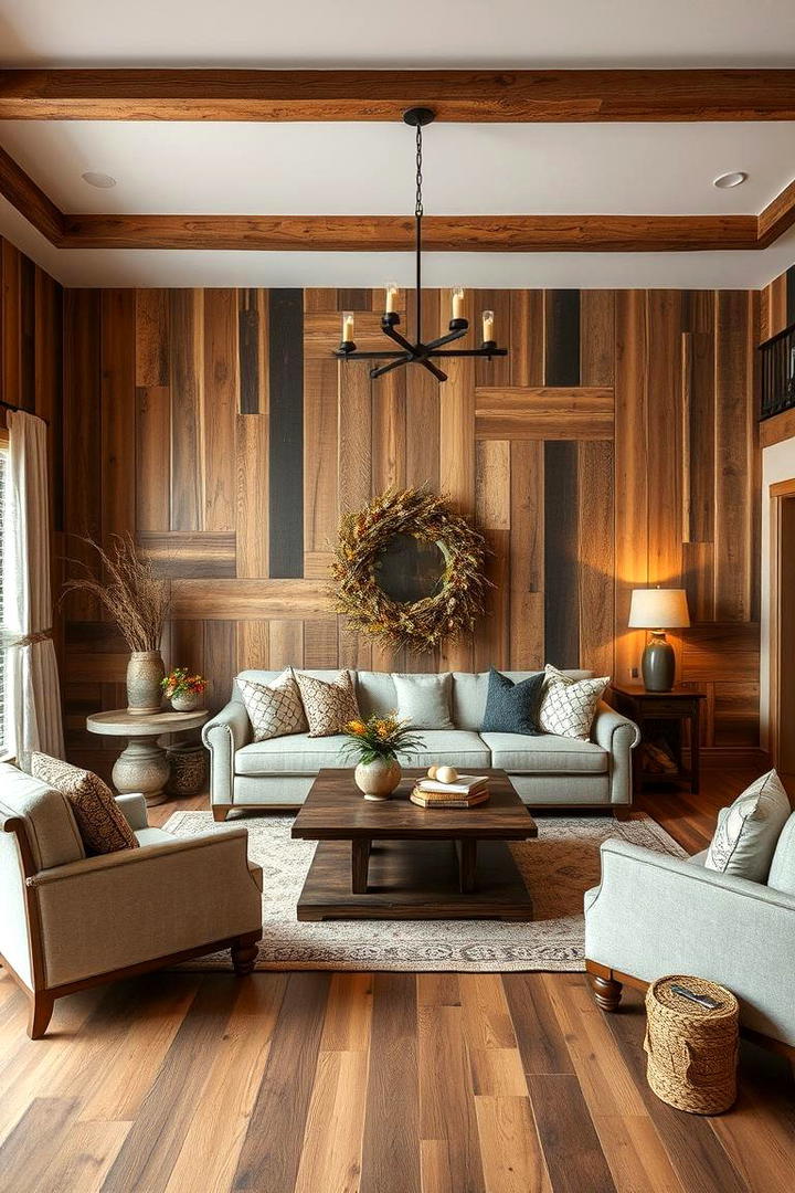 Rustic Wood Accents - 30 Fall Living Room Ideas