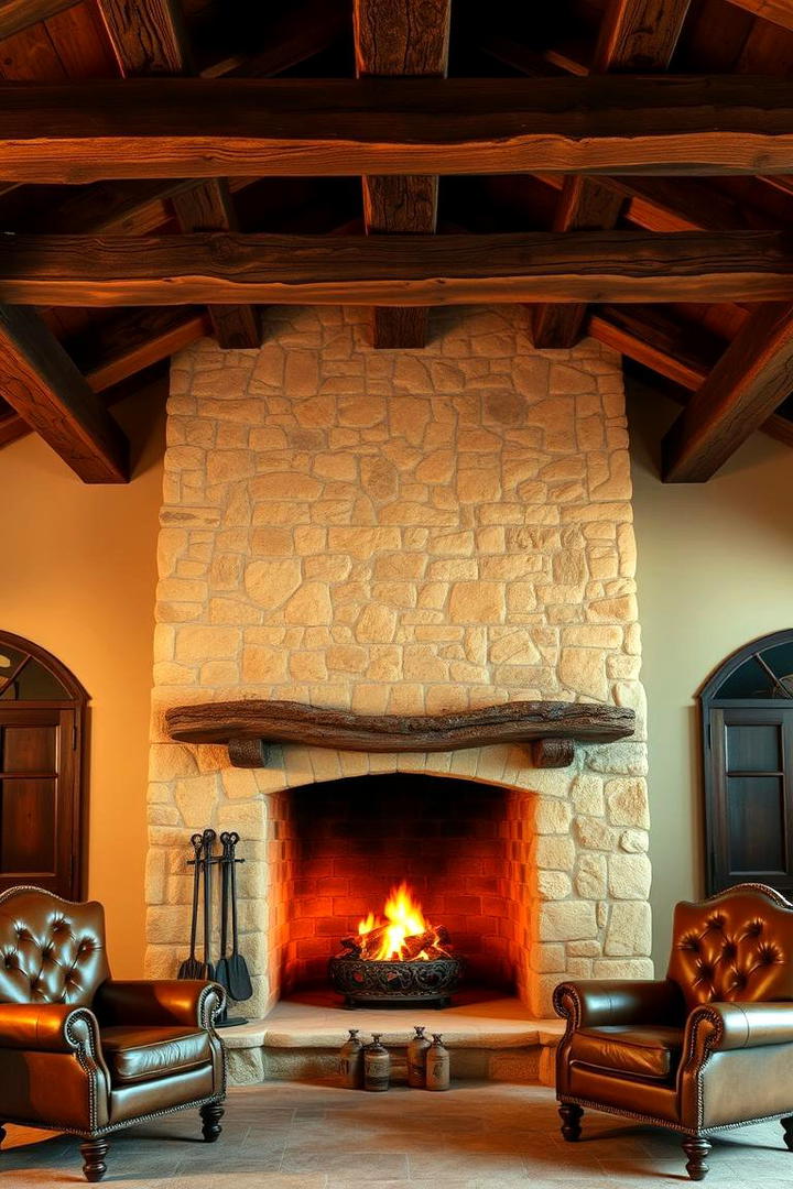 Rustic Wood Beams - 30 Spanish Mediterranean House Ideas