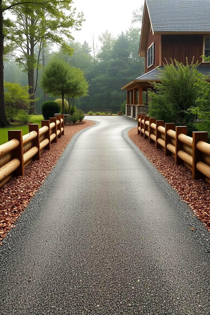 Rustic Wood Features - 30 Driveway Landscape Ideas