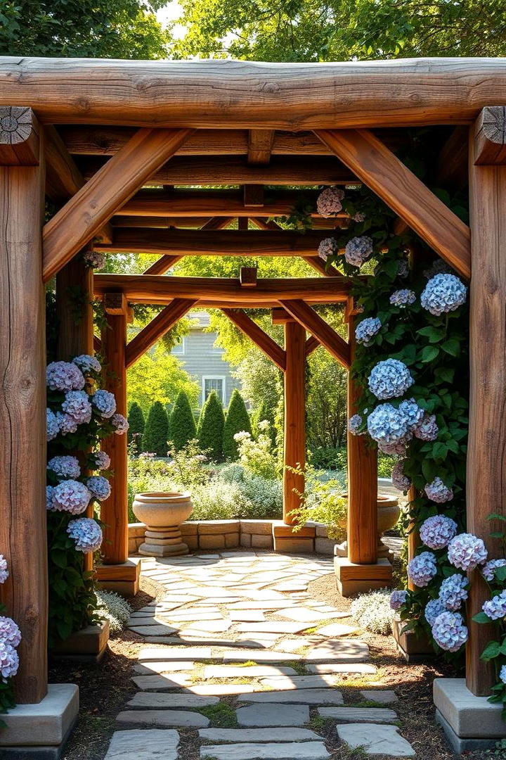 Rustic Wood Framed Entry Arch - 30 Garden Arch Ideas