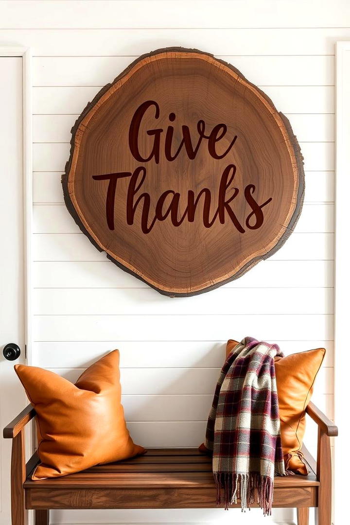 Rustic Wood Signage - 30 Friendsgiving Decor Ideas