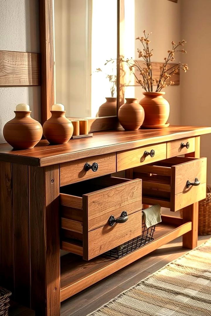 Rustic Wood Vanity Table - 30 Makeup Vanity Ideas