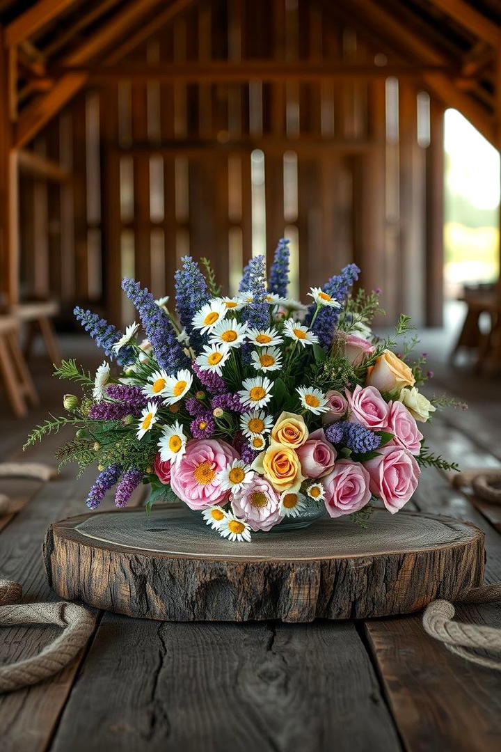 Rustic Wood and Wildflowers - 21 Wedding Centerpiece Ideas