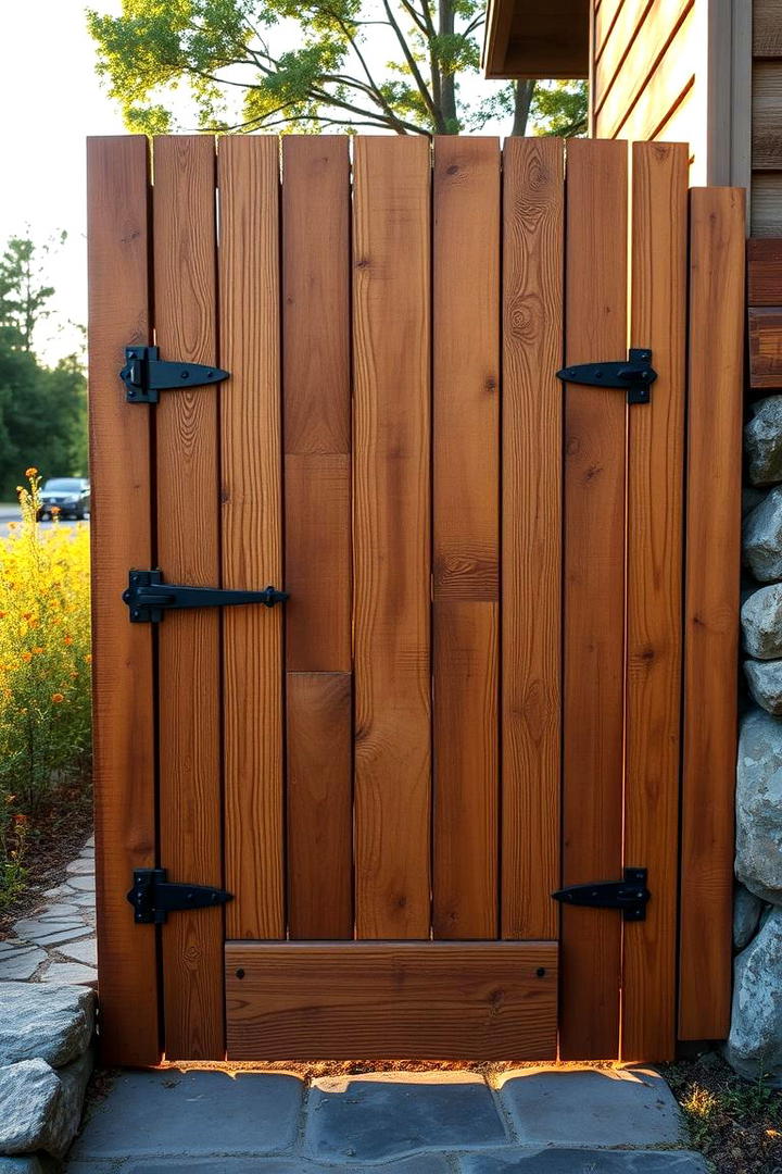 Rustic Wooden Accent - 30 Deck Gate Ideas