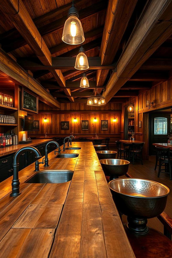 Rustic Wooden Bar - 30 Home Bar Ideas On A Budget