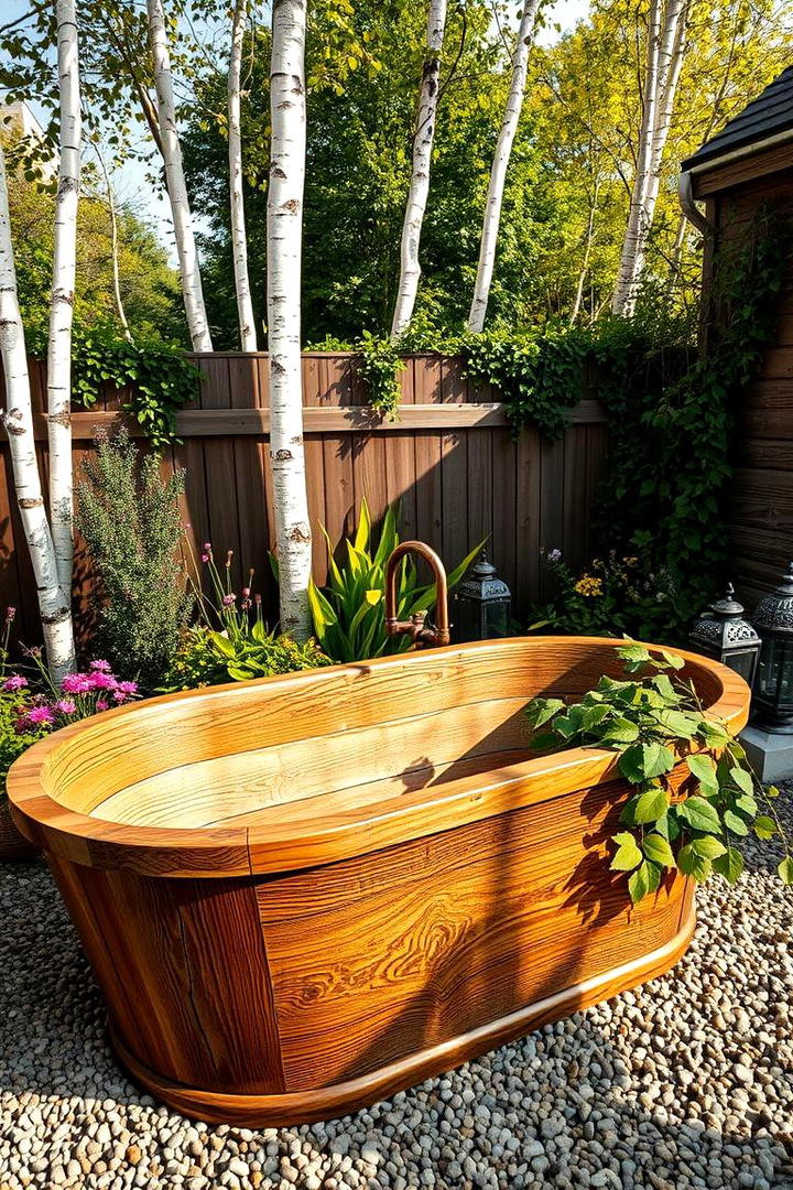 Rustic Wooden Charm - 30 Outdoor Bathtub Ideas