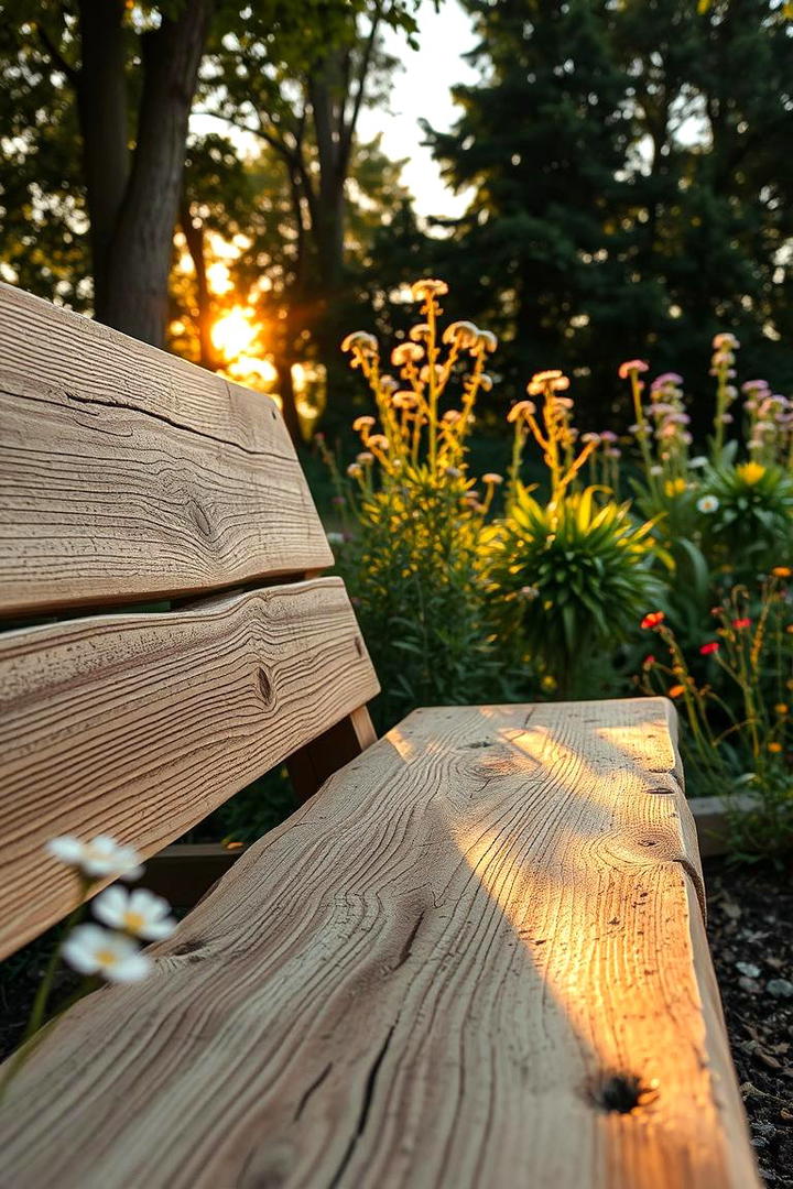 Rustic Wooden Garden Bench - 30 Garden Bench Ideas