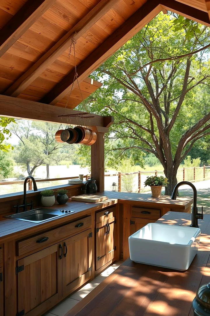 Rustic Wooden Outdoor Kitchen - 21 Small Outdoor Kitchen Ideas