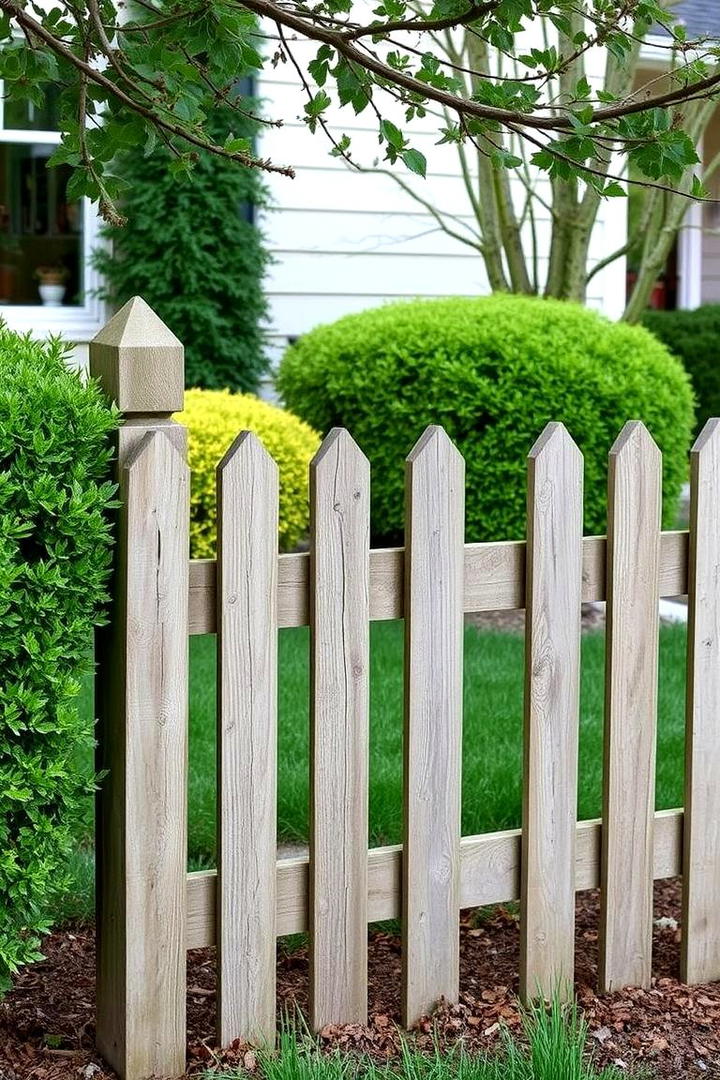 Rustic Wooden Picket Fence - 21 Front Yard Fence Ideas