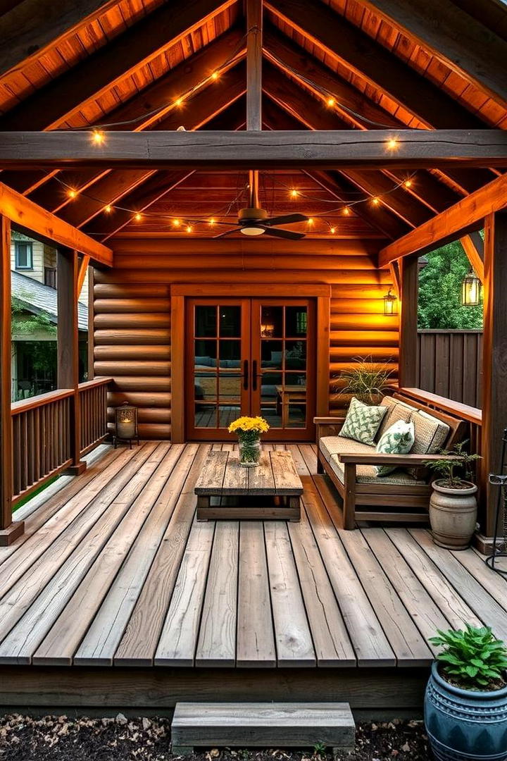 Rustic Wooden Retreat Deck - 21 Backyard Deck Ideas