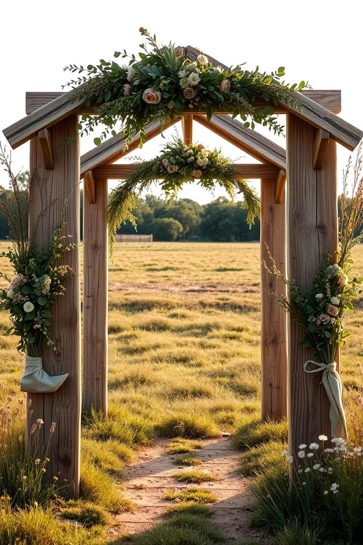 Rustic Wooden Wedding Arch - 21 Wedding Arch Ideas