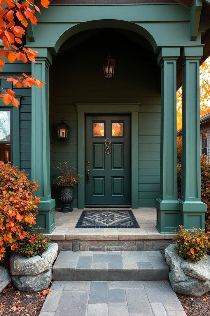 Rustic Woodland Vibe - 21 Dark Green Exterior Paint Color Schemes