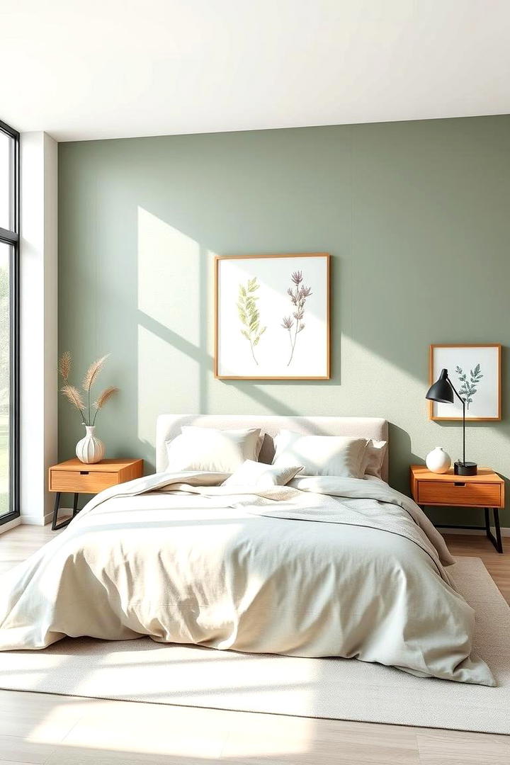 Sage Green Accent Wall - 30 Sage Green Bedroom Ideas