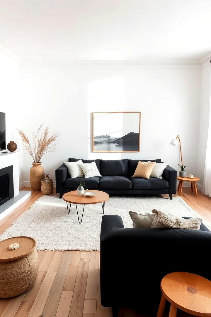 Scandinavian Simplicity - 21 Living Room Ideas With Black Couches