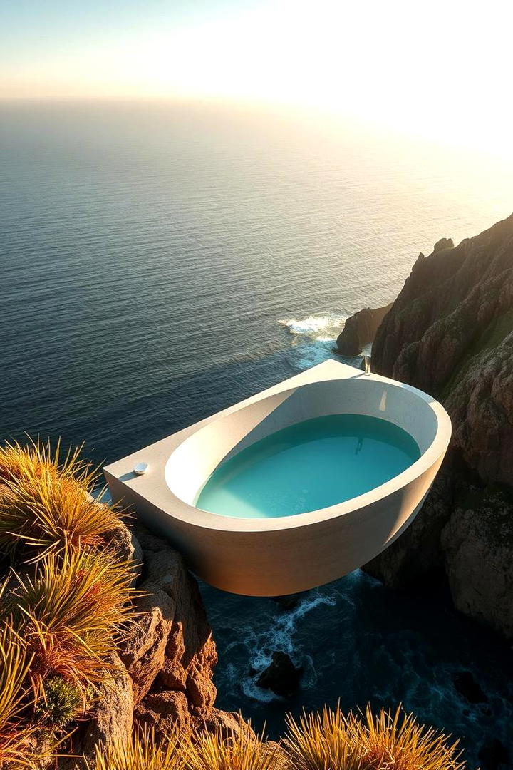 Scenic Cliffside Bath - 30 Outdoor Bathtub Ideas