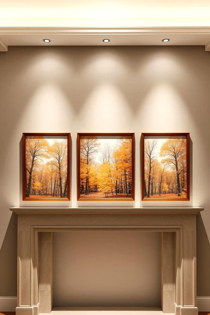 Scenic Landscape Frames - 30 Fall Mantel Decor Ideas