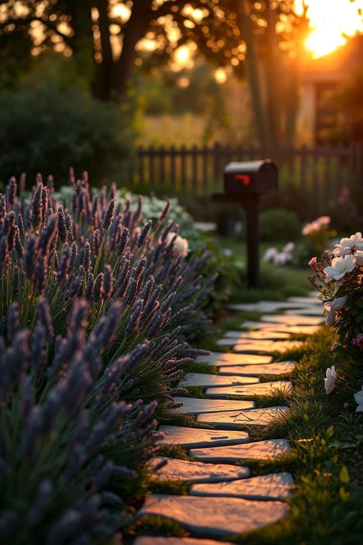 Scented Garden Pathway - 30 Mailbox Landscaping Ideas