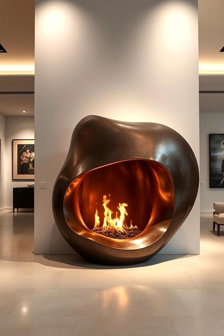 Sculptural Fireplace - 21 Modern Fireplace Ideas