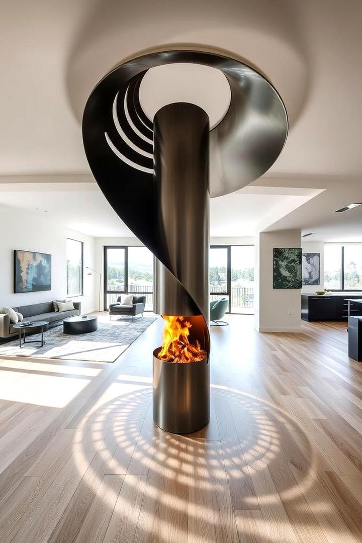 Sculptural Freestanding Fireplace - 21 Modern Fireplace Ideas