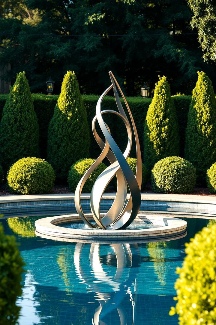 Sculptural Landscape Elements - 30 Pool Landscaping Ideas