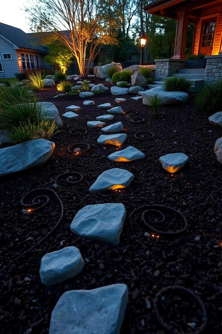 Sculptural Mulch Accents - 21 Front Yard Landscaping Ideas With Rocks and Mulch