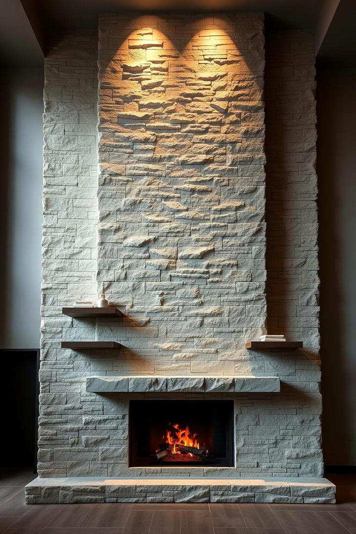 Sculptural Wall Impact - 21 Stone Fireplace Ideas