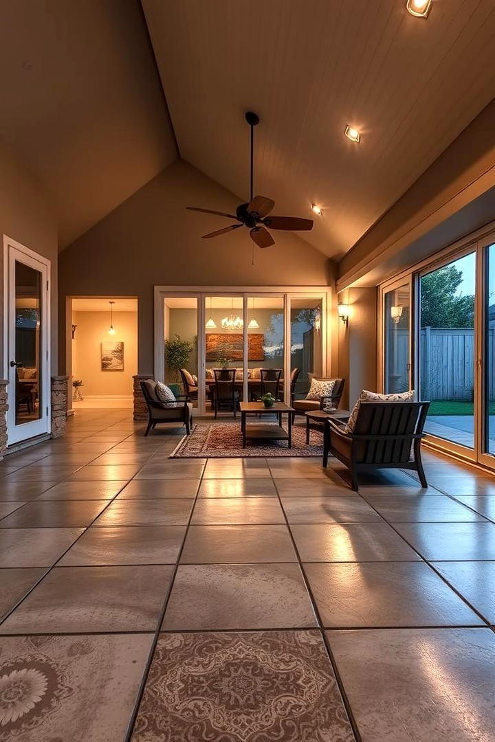 Seamless Indoor Outdoor Flow - 21 Stamped Concrete Patio Ideas