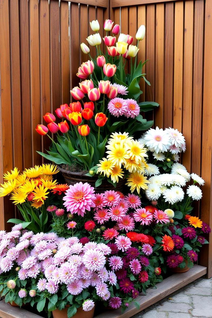 Seasonal Blooms Tiered Display - 30 Tiered Garden Ideas