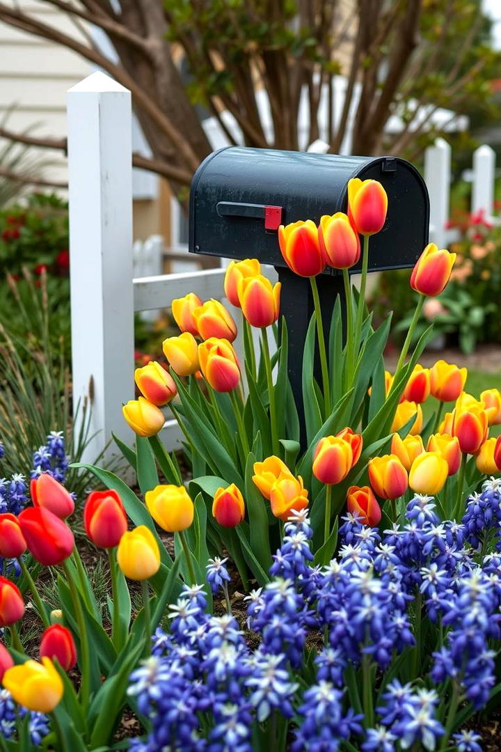 Seasonal Bulb Displays - 30 Mailbox Landscaping Ideas