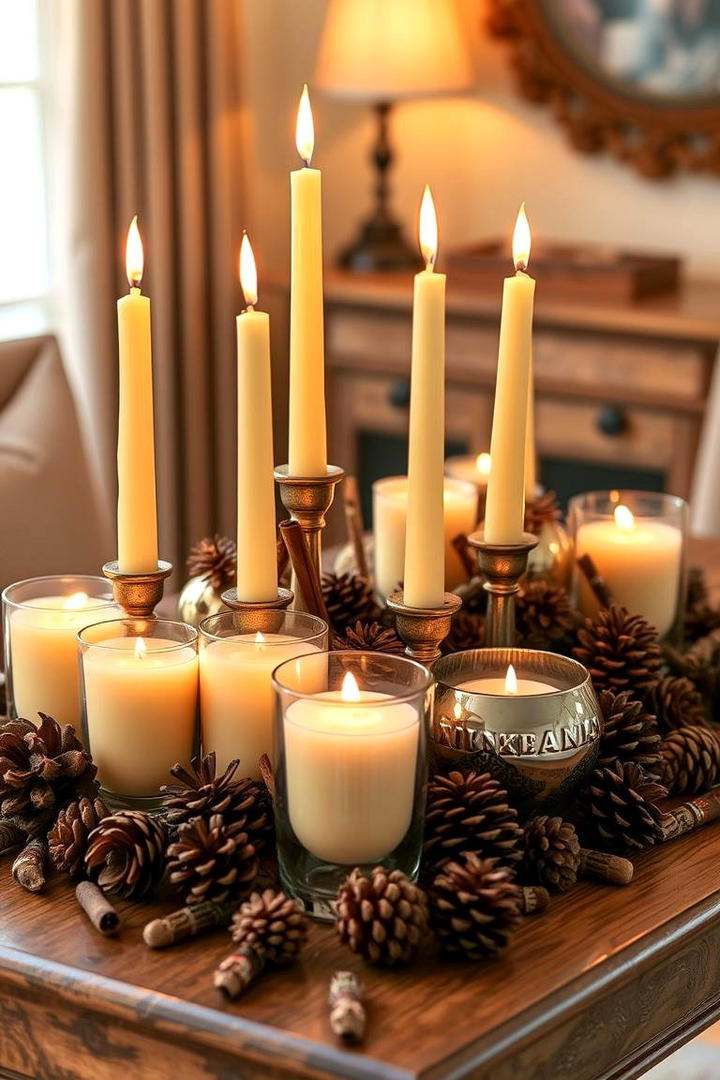 Seasonal Candle Glow - 21 Thanksgiving Decor Ideas