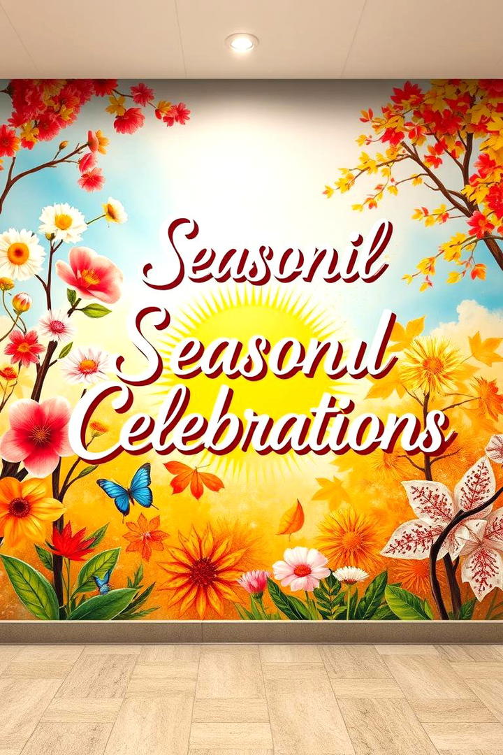 Seasonal Celebrations Mural - 21 School Mural Ideas