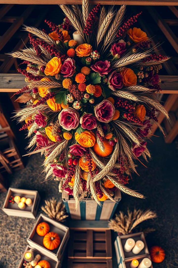 Seasonal Harvest Tower - 30 Tall Wedding Centerpiece Ideas