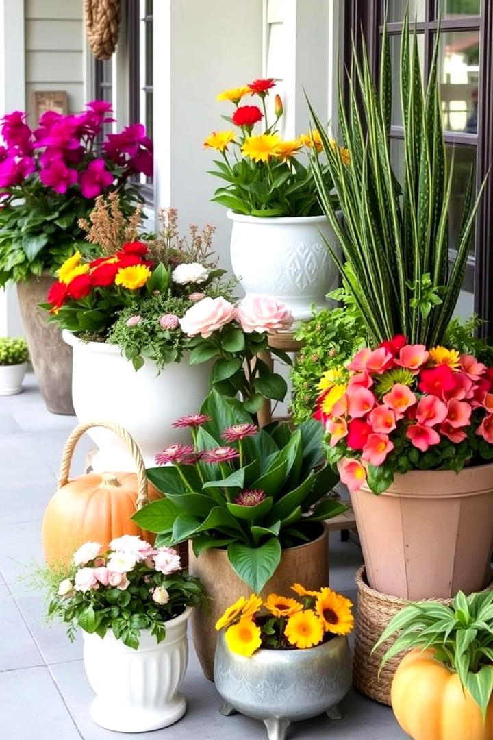 Seasonal Planter Displays - 21 Fall Decor Ideas