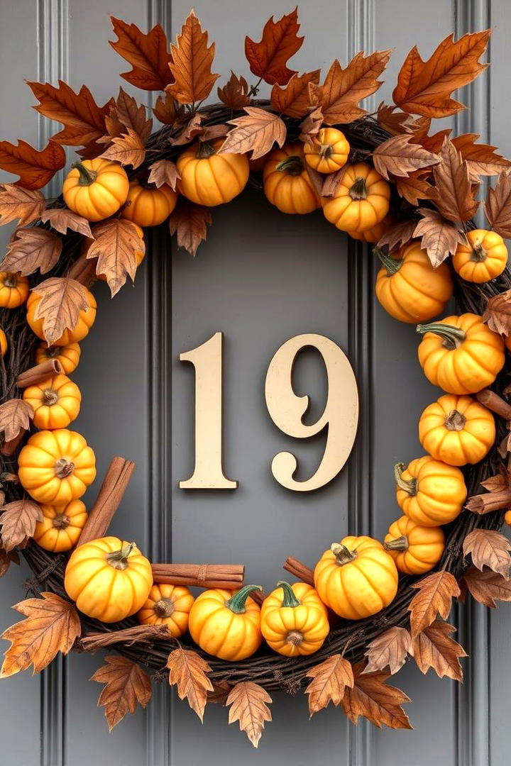 Seasonal Pumpkin Wreath Creations - 21 Pumpkin Decor Ideas